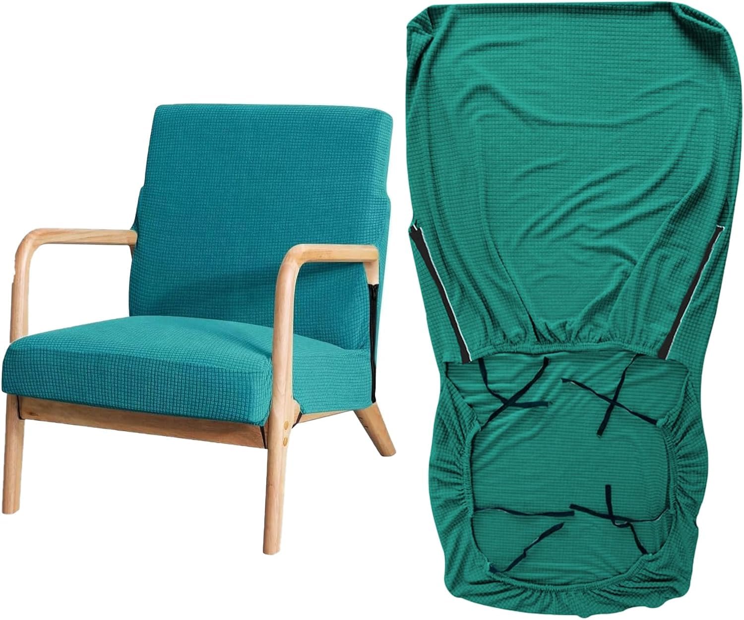YongXinMY Stretch Arm Chair Covers - Mid-Century Modern Upholstered Protector Wooden Armchair Slipcover Elastic Furniture Protector for Living Room Hotel Reading Chair Single Sofa (#6) โ image 1