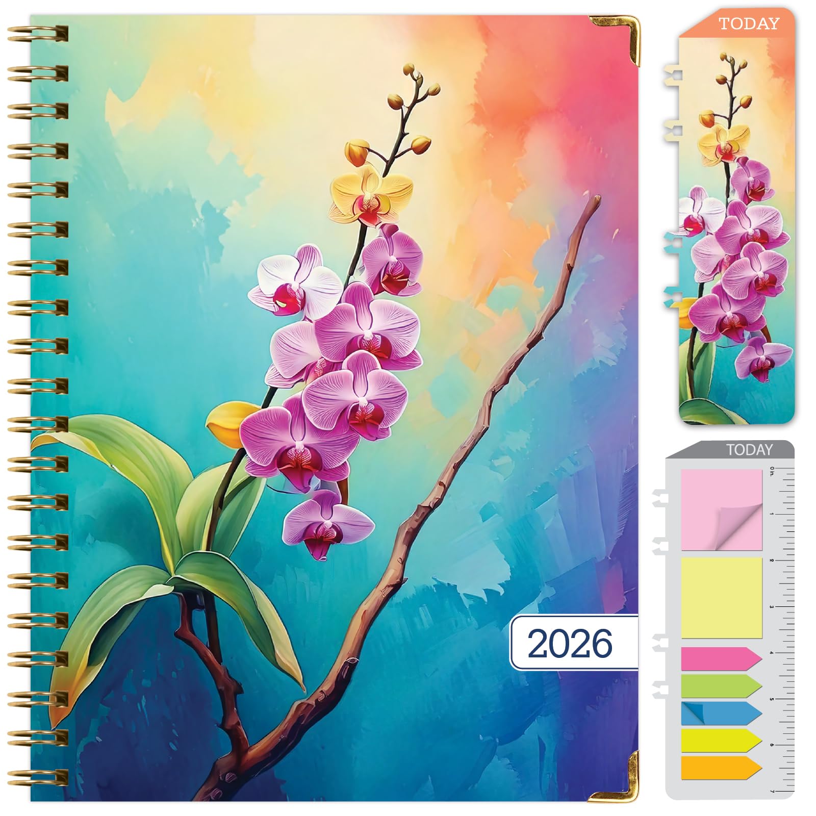 HARDCOVER 2026 Planner, 8.5"x11": 14 Months (November 2025 - December 2026), Daily Weekly Monthly Planner, Yearly Agenda, Bookmark, Pocket Folder and