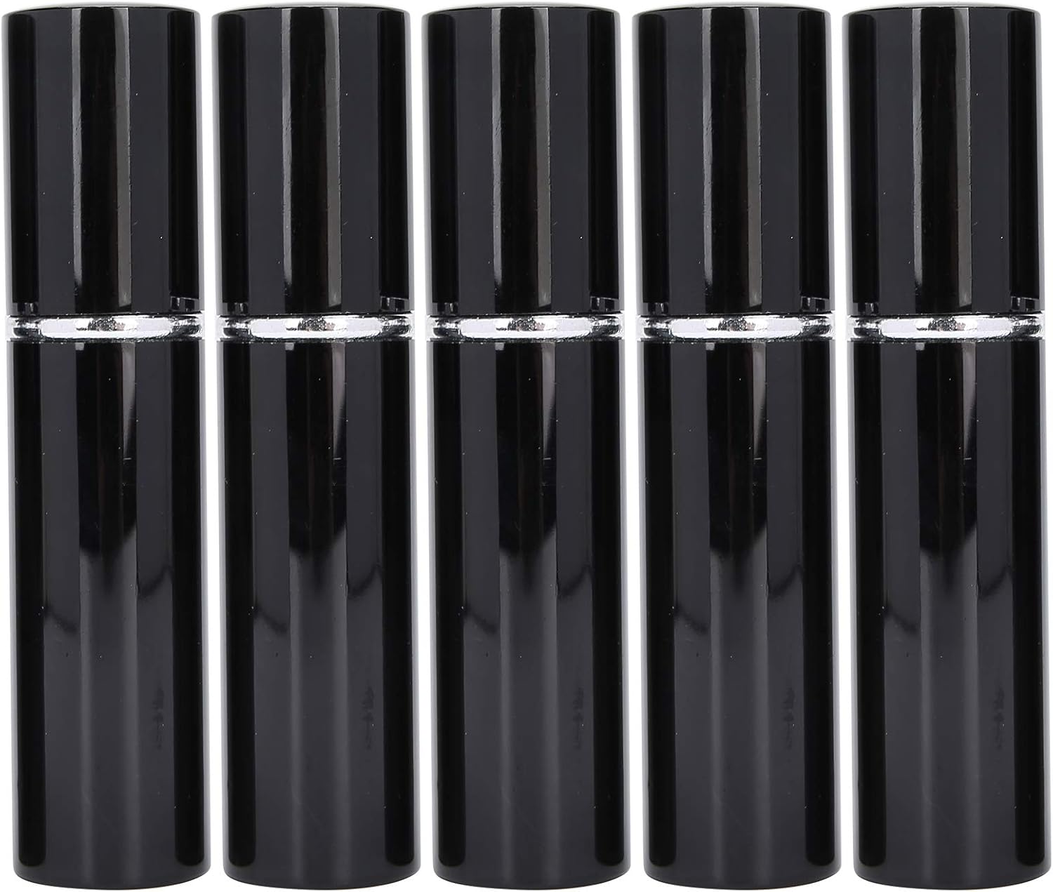 10 Ml × 5 Stuks Hervulbare Parfum, Verstuiver Mini Hervulbare Parfum Verstuiver Fles Spray Parfum Dispenser Pomp Transfer Tool voor Uitgaand(Zwart)