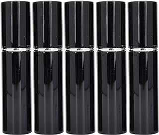 Portable Perfume Bottle, 5pcs 10ml Portable Aluminum Refillable Perfume Spray Bottle Atomizer Perfume Bottle (Black) Empty Perfume Atomizer