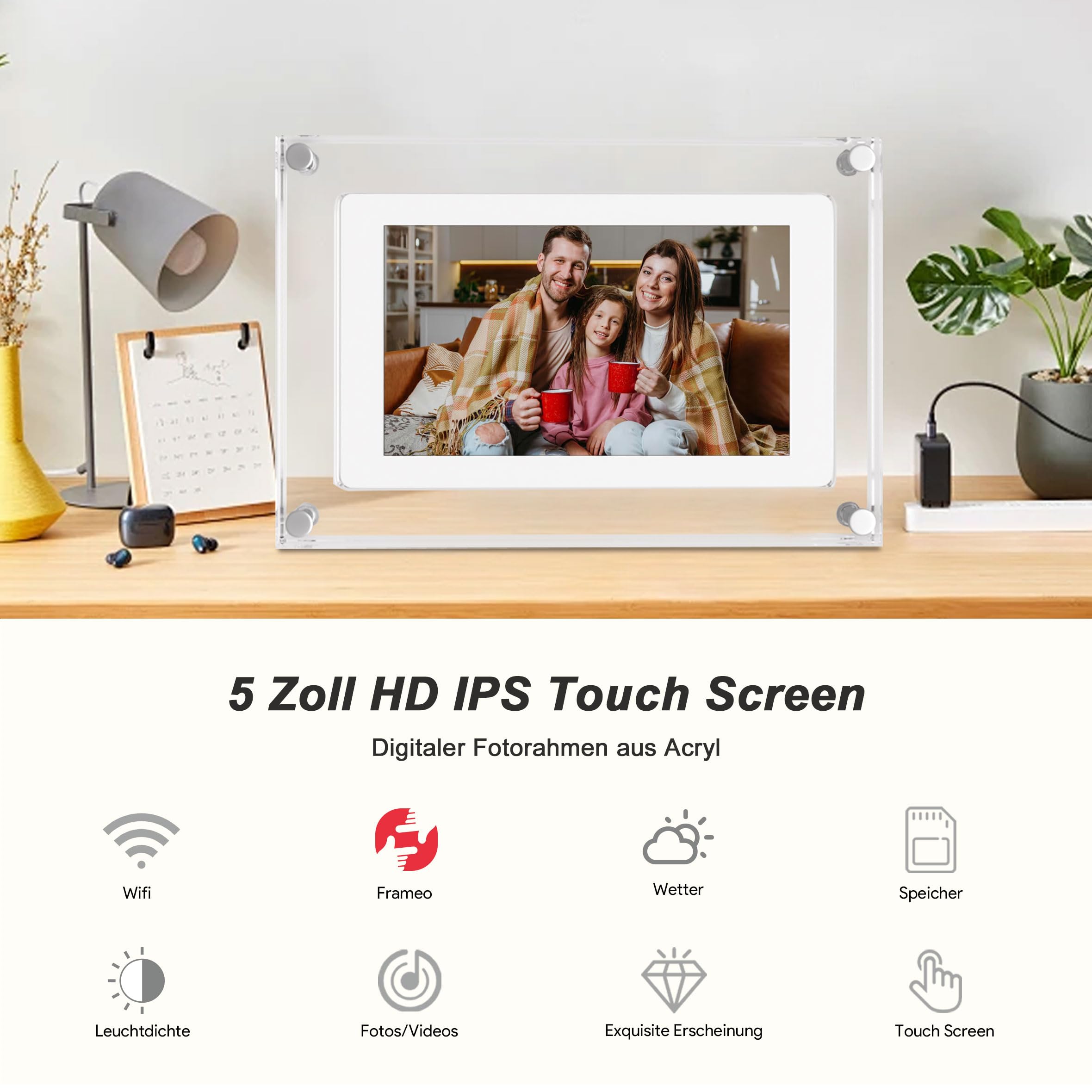 Amazon | Frameo 5インチ WiFi デジタル写真フレーム スマートデジタル