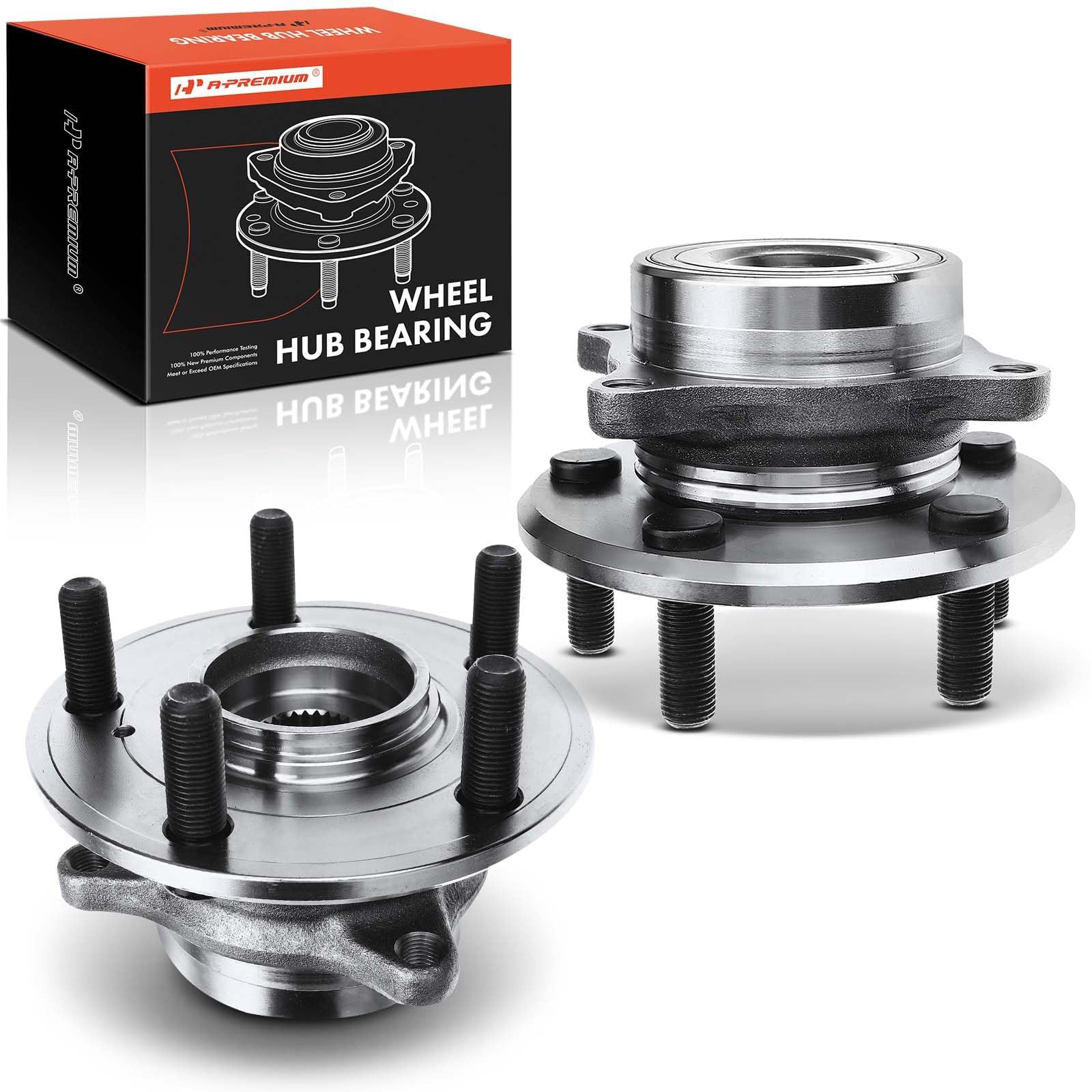 A-Premium Wheel Hub and Bearing Assembly Compatible with Honda Odyssey 2011-2018 Mini Passenger Van Front Driver and Passenger Side 2-PC Set