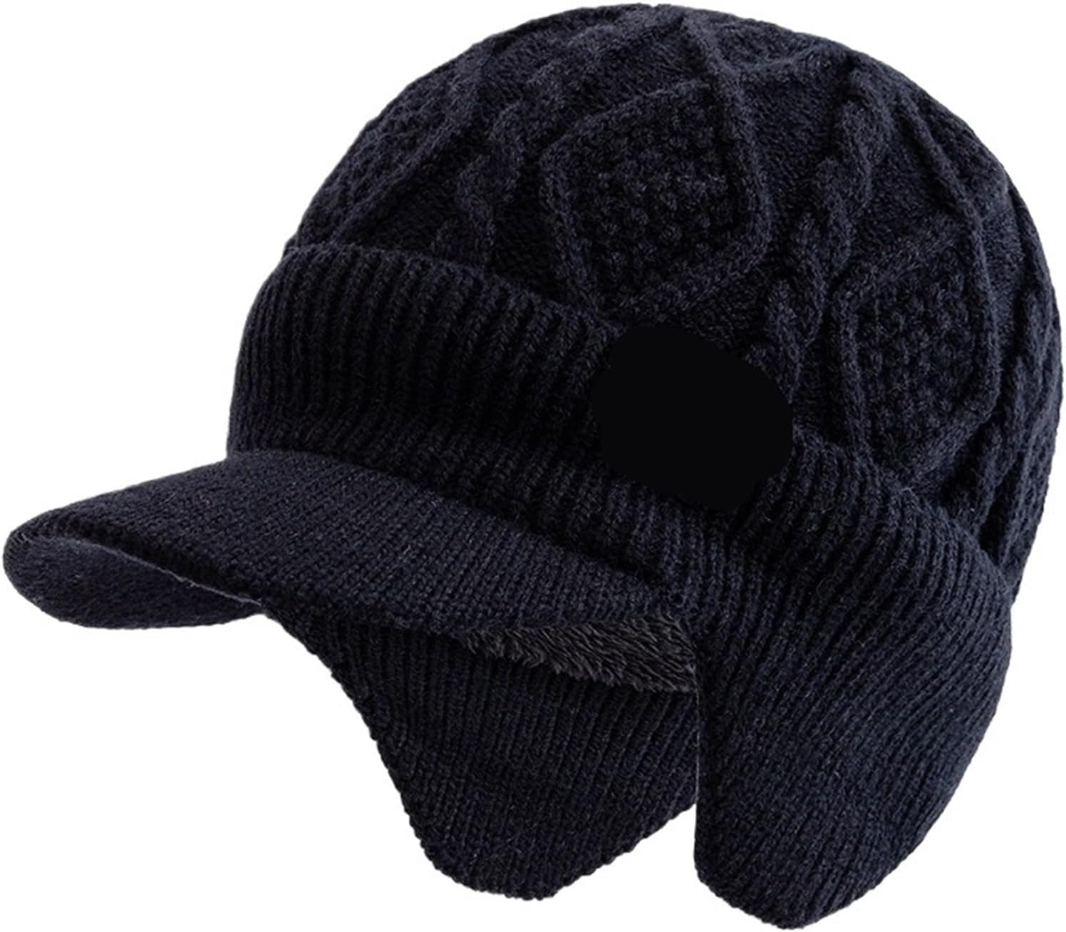 Unisex Winter Hat Plush Fur Lined Warm Earflap Cap Soft Outdoor Thick Ski Sports Knitted for Winter Warmth