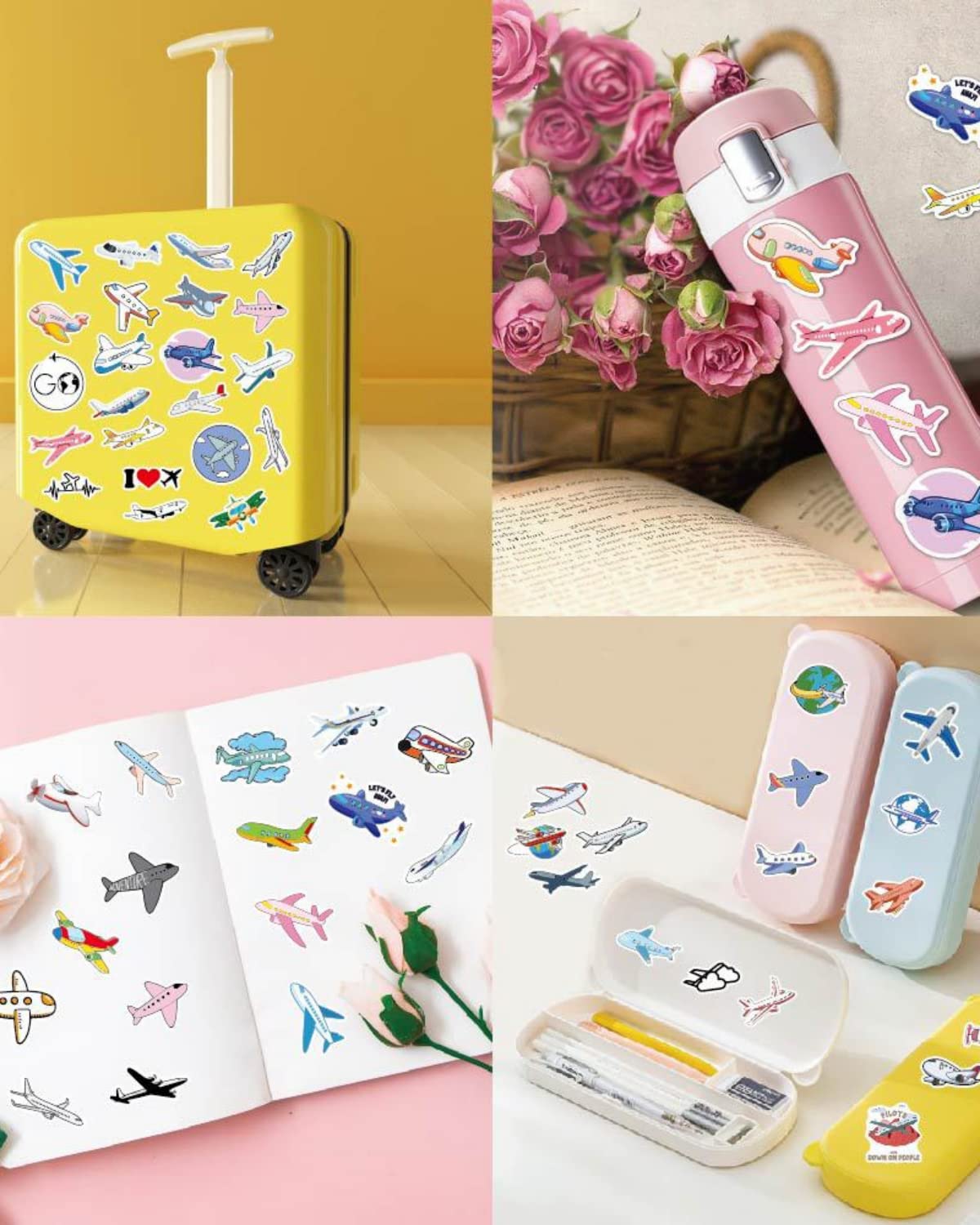 Amazon.co.jp: Kigofora フレーク シール 50枚 飛行機 シール