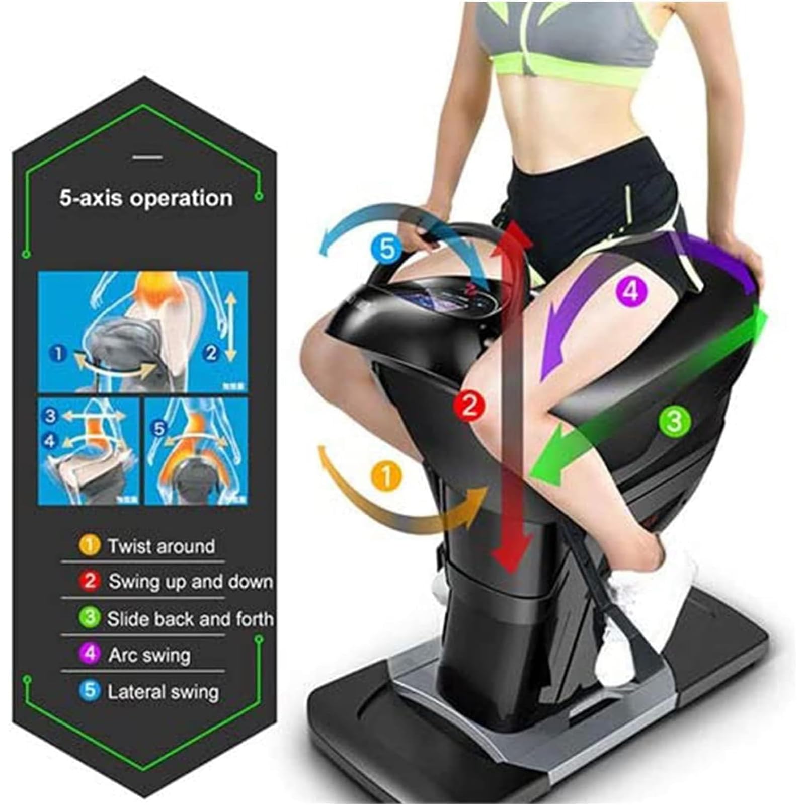 Indoor-Reitgerät, 3D-Elektro-Simulations-REIT-Fitnessgerät Mit Bluetooth-Funktion Und Sicherheitsschalter, 20-Gang-Geschwindigkeitseinstellung, Für Zuhause, Büro, Fitnessstudio