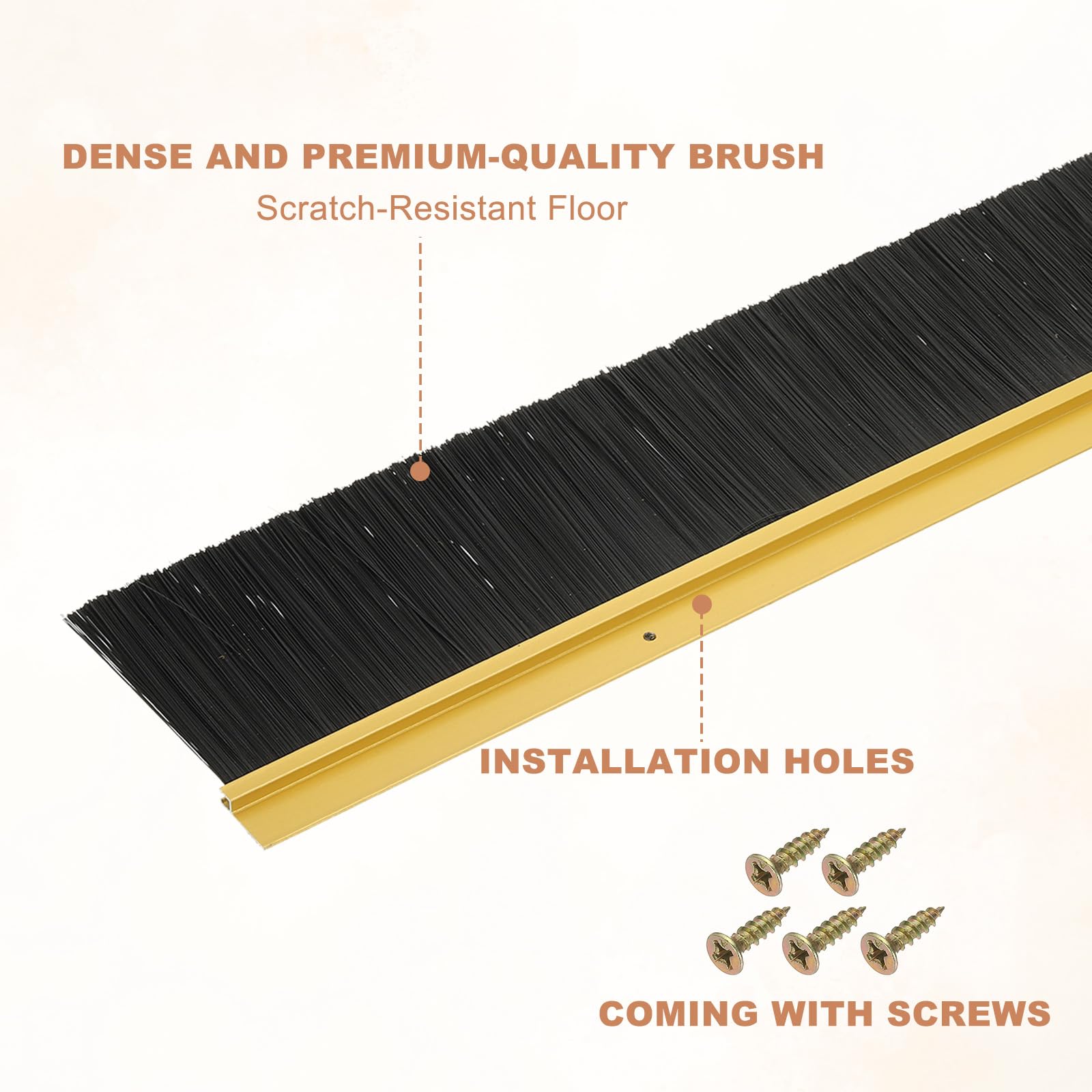 PATIKIL Door Brush Sweeps 3.54" Bristles x 47.24" Long - Image 4
