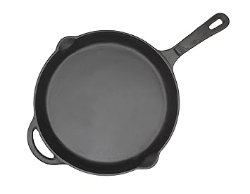 Trilonium Pre-Seasoned Cast Iron Induction Compatible Skillet | Fry Pan Diameter- 12 inches | 30 cms