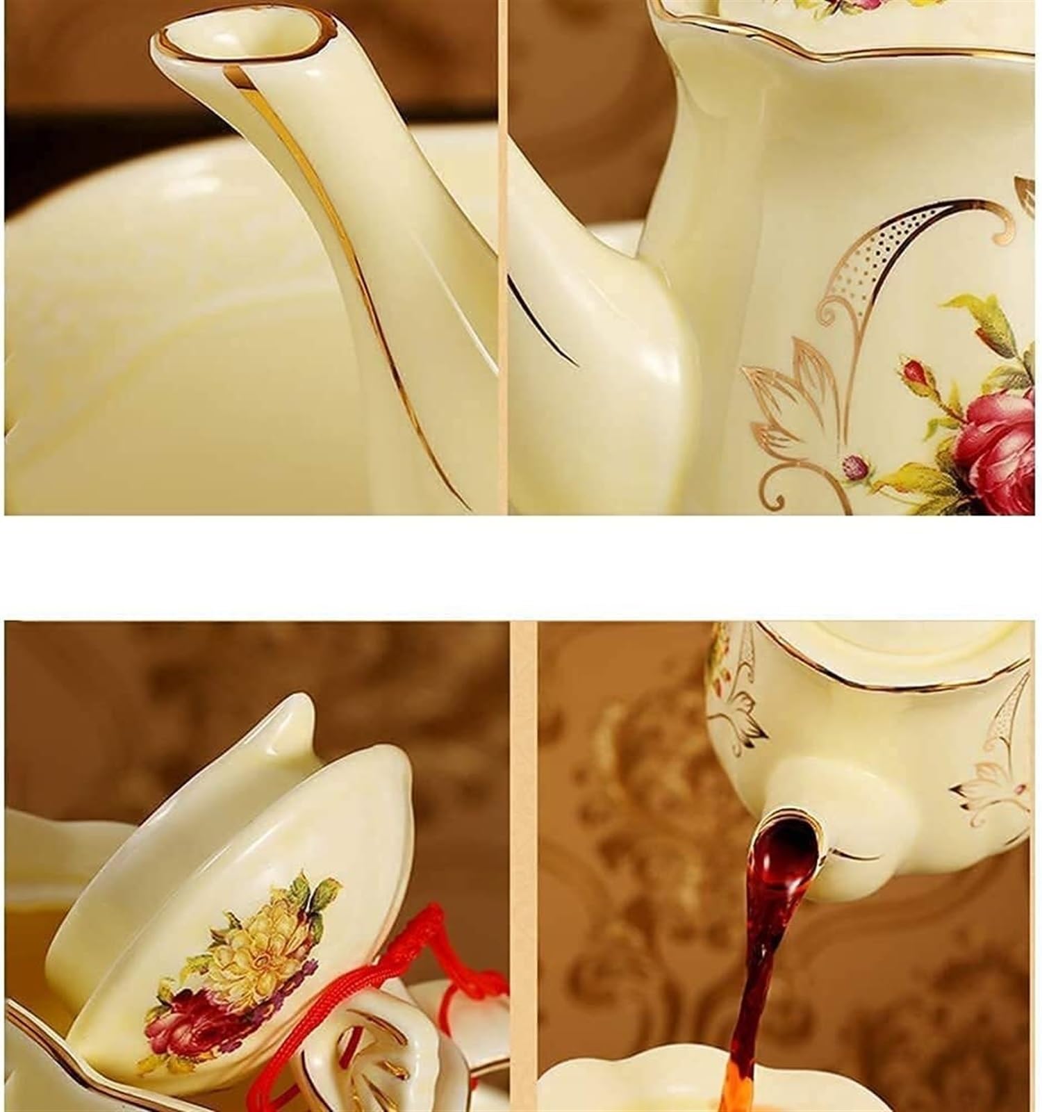 Set Olio e aceto Dispenser for Olio e aceto, oliera for aceto in Ceramica for Bottiglia di Olio, condimento Liquido for Cucina, Bottiglie di Olio Decorative Oliera(Yellow)