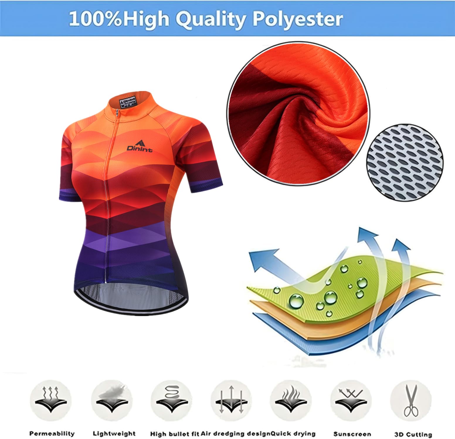 Maglia Ciclismo Donna Estiva, Donne Abbigliamento da Ciclismo Maglia MTB Maniche Corte Donna Leggera Traspirante Asciugatura Rapida Assorbente dal Sudore con 3 Tasche Posteriori XS-XXXL