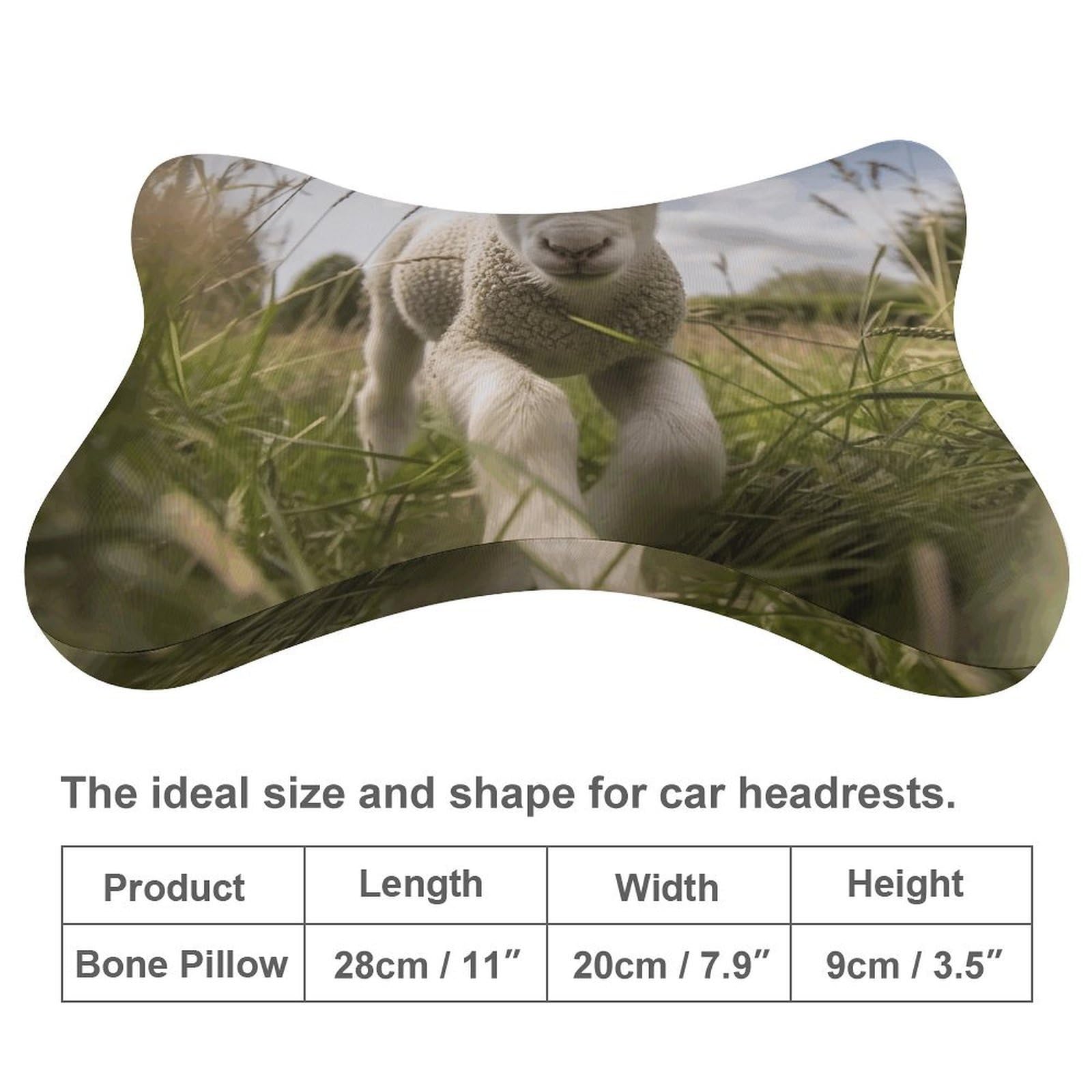 Almohada de oveja corriendo sobre hierba, núcleo de almohada de espuma viscoelástica, cojín, proporciona apoyo para el cuello, almohadas de coche para viajes y oficinas en casa.