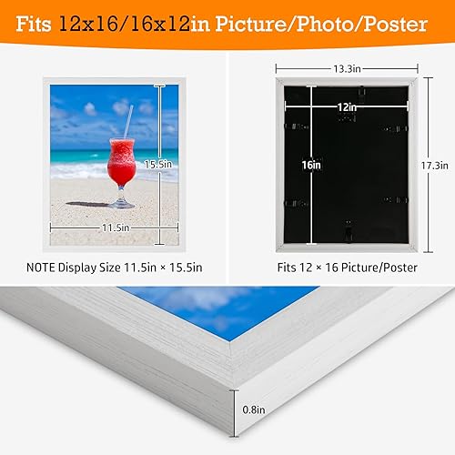 Vista 647 de Marco gris rústico de 18 x 24 pulgadas, marco para póster de 18 x 24 pulgadas, color gris envejecido, grande, retro, natural, 24 x 18 pulgadas