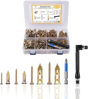 420Pcs Self Drilling Drywall Anchors with Screws Kit,Zinc Plated Steel,4 Sizes Expansion Screws and 2 Sizes Wall Anchors, Easy Application No Drill or Holes in Wall.