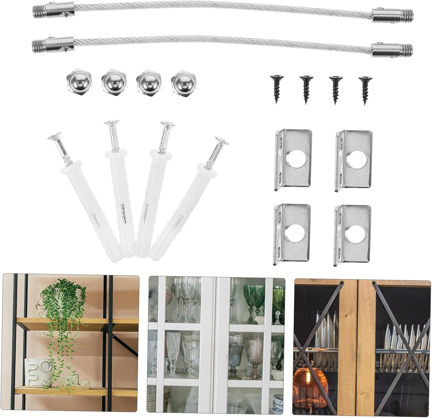 2sets -tip Furniture Anchors Cabinet Straps for Proofing Easy Installation Furniture Straps to Secure Bookcases and Cabinets Against Tipping Over