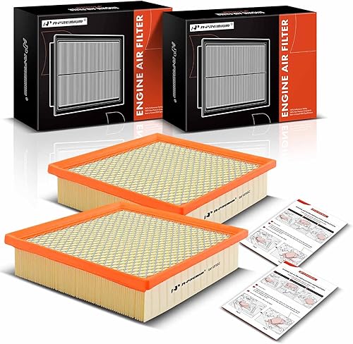 A-Premium Filtro de aire de motor de 2 piezas compatible con modelos Toyota, Dodge, Jeep y Lexus, Camry, Highlander, Avalon, Sienna, Durango, Grand