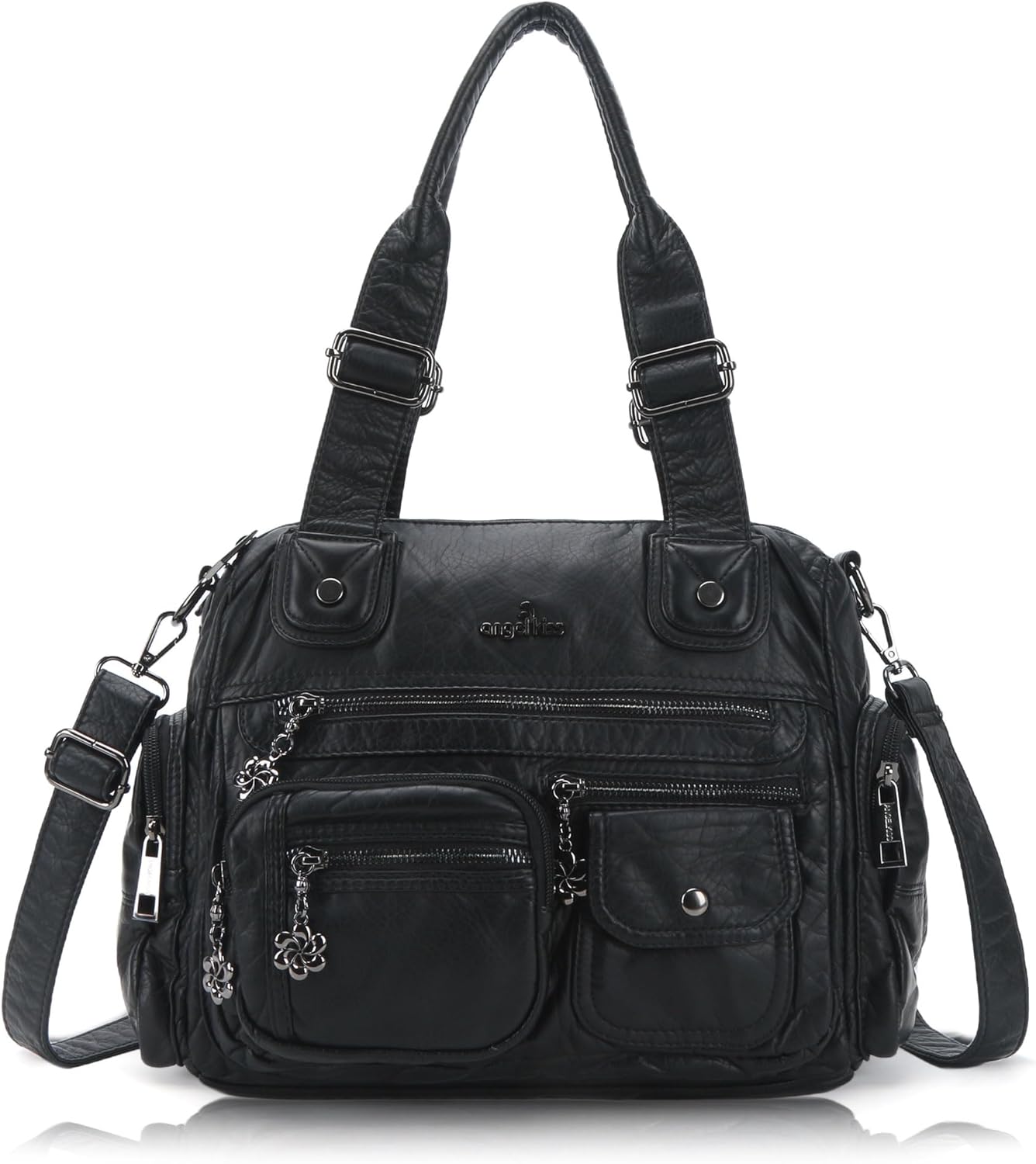 Angel Kiss Large Purses for Women Multi Pocket Hobo Handbag Ladies Tote Satchel Bag Soft Leather Shoulder Bag