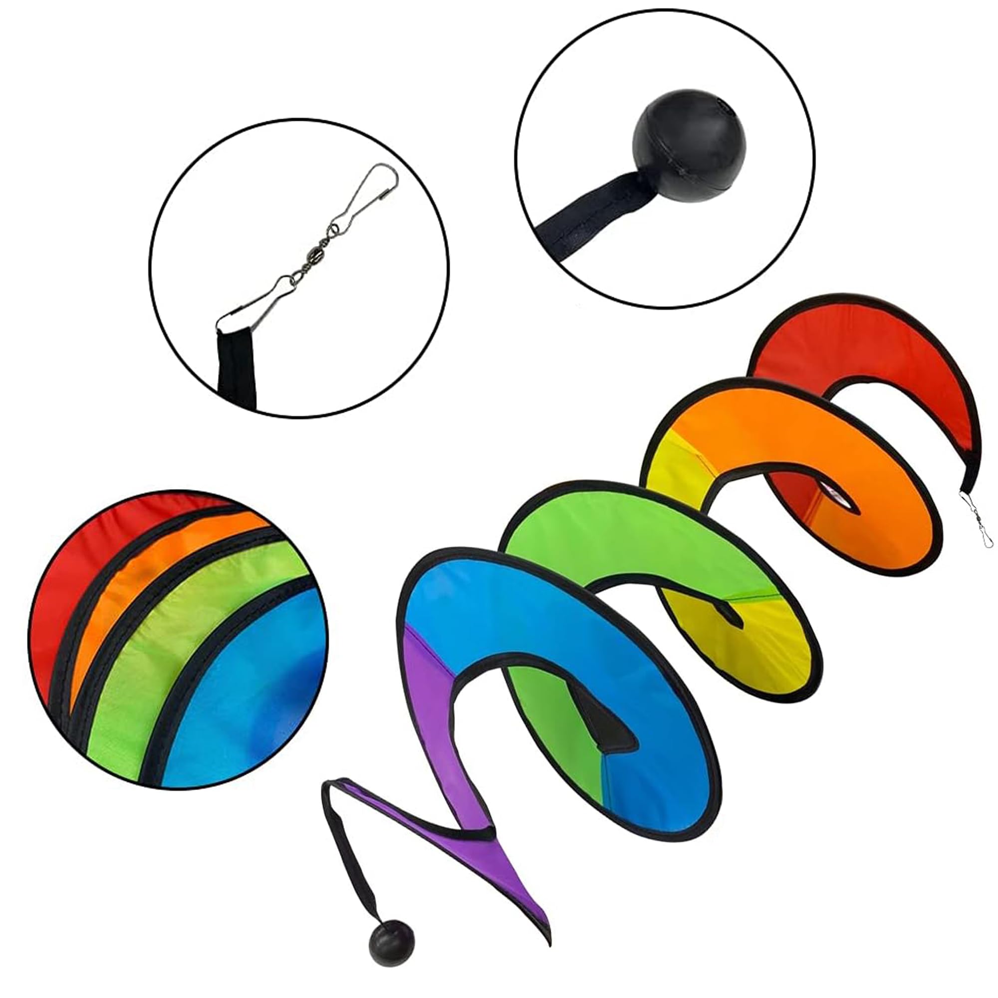 2PCS Arcobaleno a Spirale Mulino a Vento Mulino a Vento a Spirale Girandola Spirale Arcobaleno Mulino Vento Protezione UV e resistente alle intemperie colorato eolici decorazione del giardino