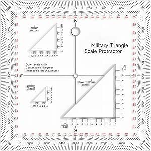 Amazon.com : Tactical Mgrs Coordinate Protractor, Scale Ruler for ...