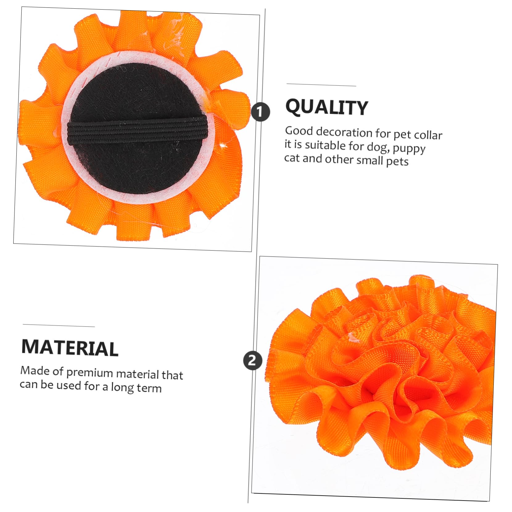 DOITOOL 10 Pcs Carnation Cloth Flower Decor Cat Pets Flower Bows Collar Flowers for Pets Wrinkle Accessories, 5.5X5.5CM, Polyester