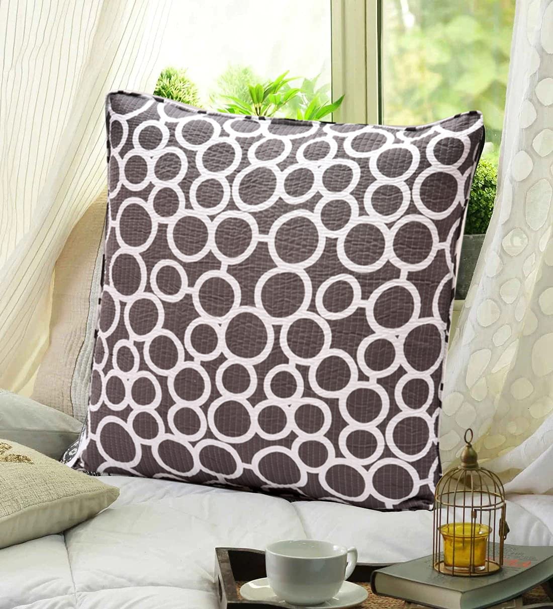 Buy COZY FURNISH Super Soft Cotton Quilted Reversible Cushion Covers