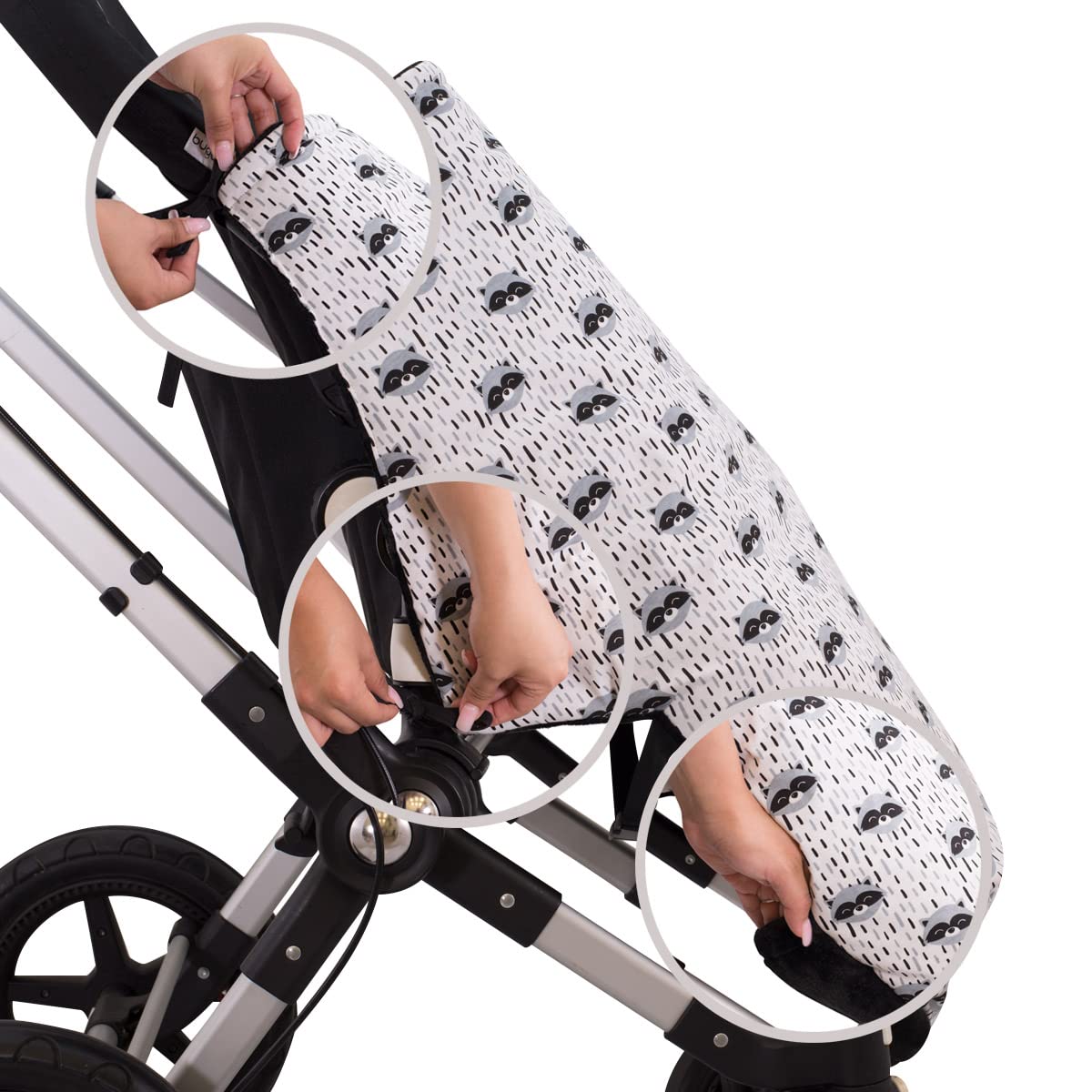 JYOKO KIDS Saco Cubrepiés de Invierno Compatible con Portabebés, Sillas de Coche y Cochecitos de Paseo | Polar Teddy Extra Suave | Hecho en España (Raccoon, Polar Teddy - 80 Cm)