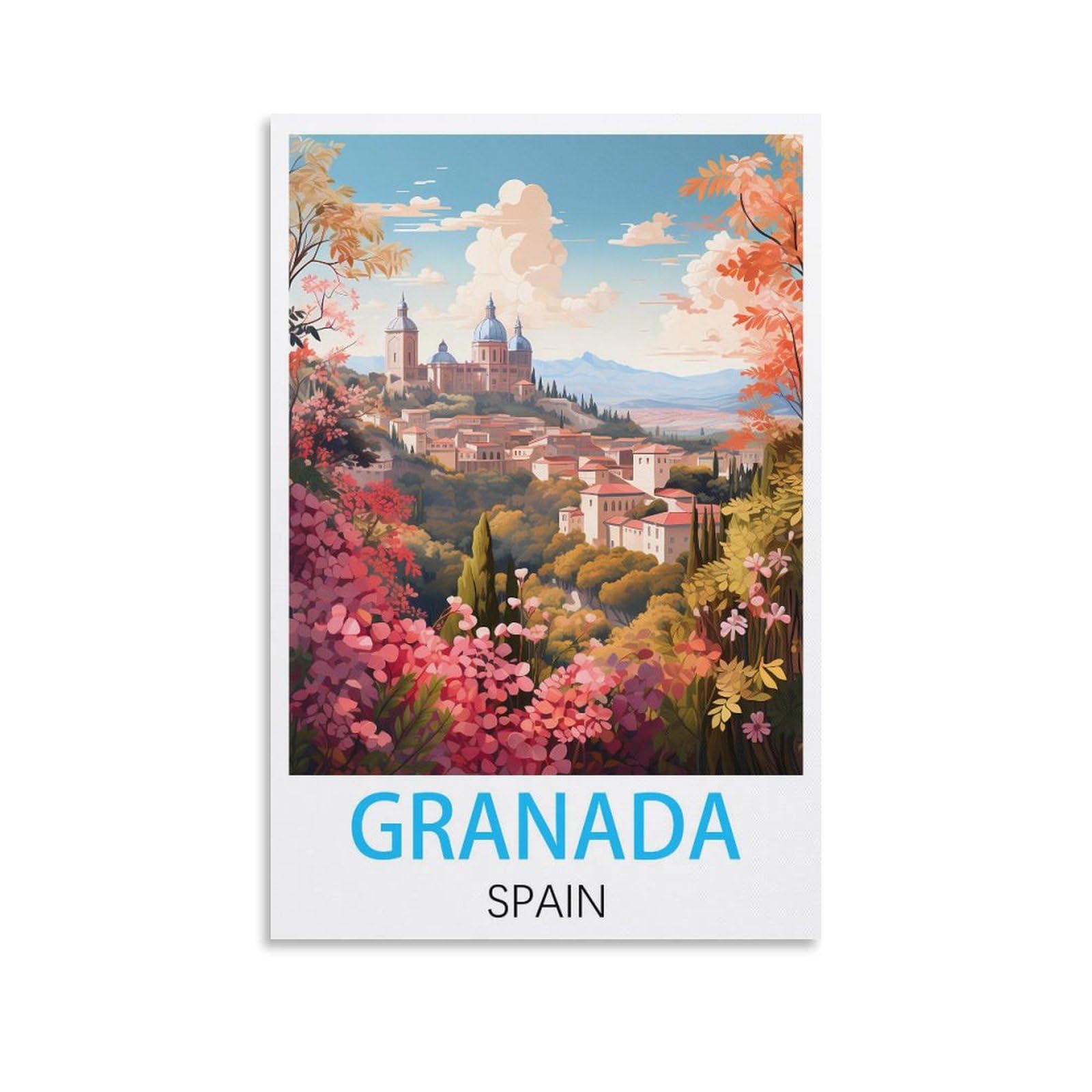 Metal Bar Signs Vintage Granada Spain,Vintage Plaques Poster Plaque Decor Retro Posters Gallery Wall Art Print 30x40cm