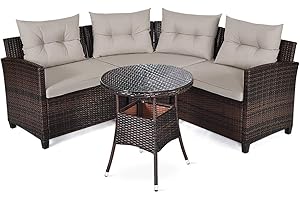 HAPPYGRILL 4-Piece Circular Patio Furniture Set