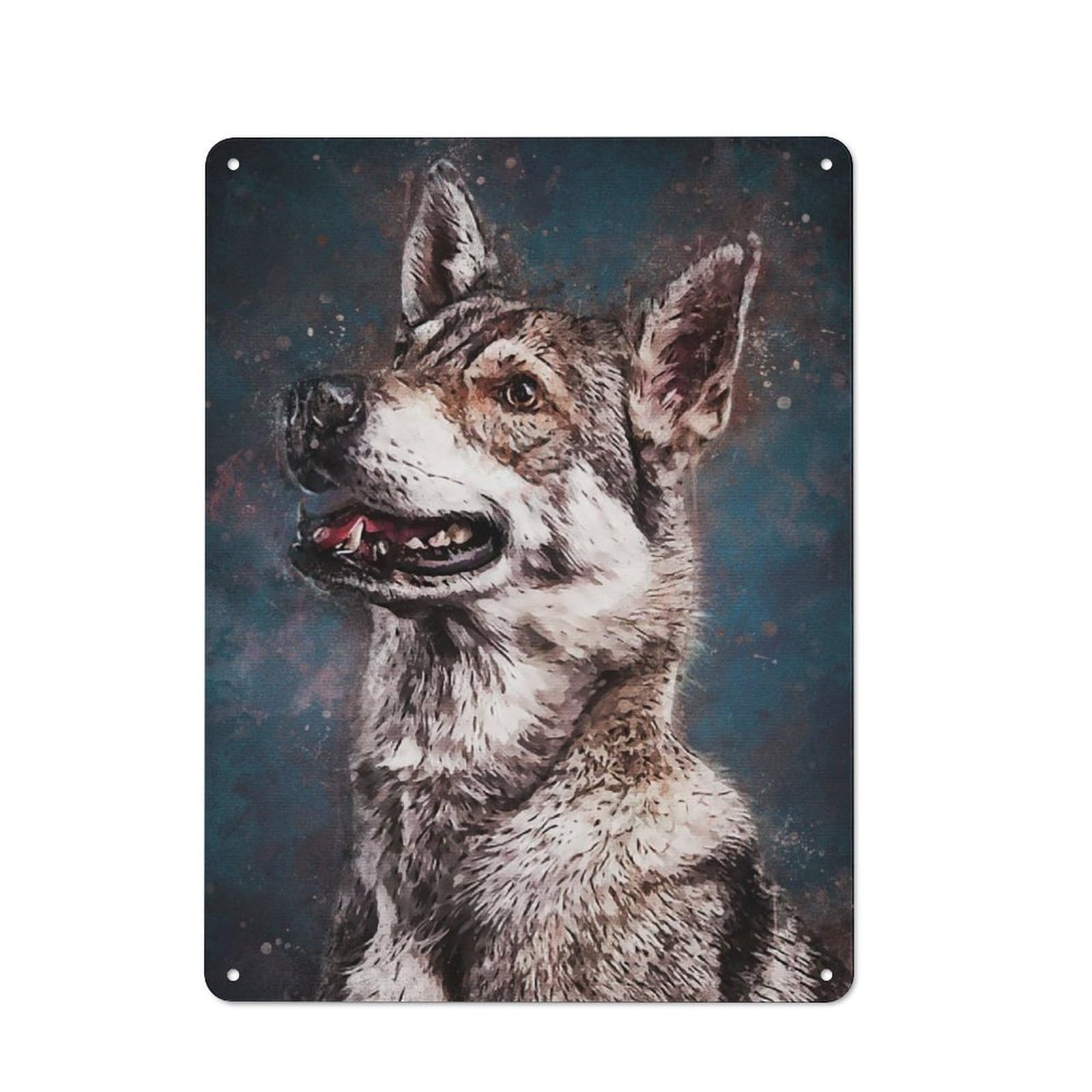 Junmoney Splatter Hunter Dog Rustic Tin Sign 40X30cm For Café Or Restaurant, A Decorative Christmas Gift For Hospitality Interior Collectors