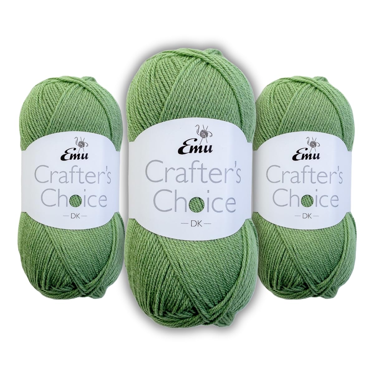 Emu Crafter's Choice DK Everyday Acrylic Yarn 100g Balls 300m, Pack of 3, Forest - 017