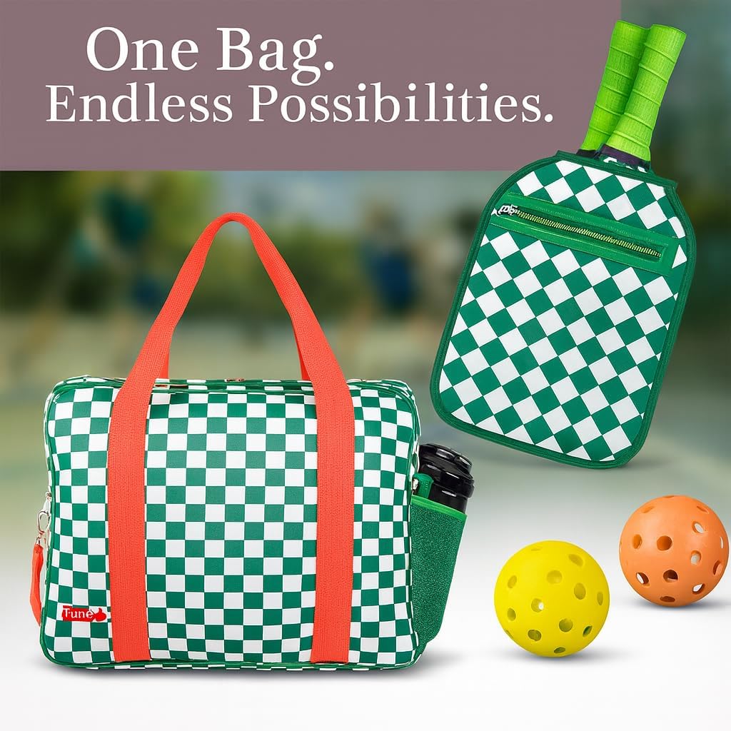 Pickleball Bag for Women & Men 3-in-1 Neoprene Pickleball Bag Pickelball gift for Women with Paddle Cover, Pockets & Fence Hooks, Water-Resistant Neoprene Crossbody Bag Tote bags for Women - Image 6