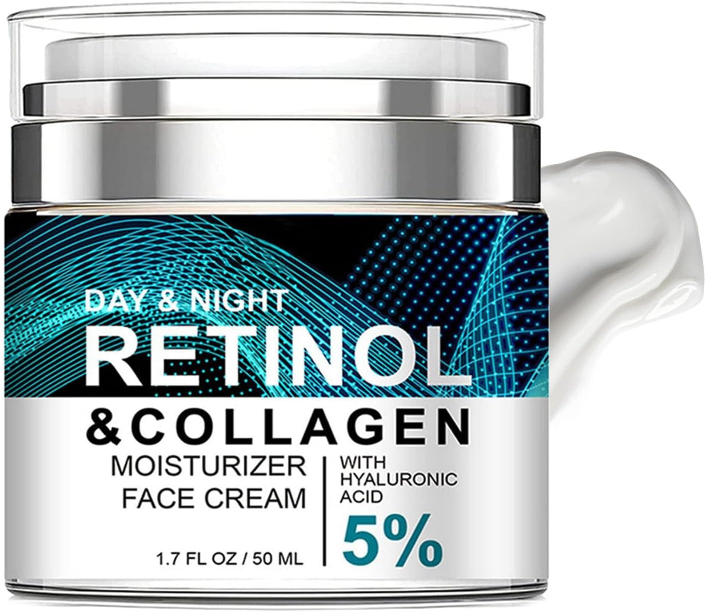 Advanced Retinol Collagen Cream for Face with 5% Hyaluronic Acid Anti-Aging Retinol Cream Anti-Wrinkle Reduce Fine Lines Lifting and Firming Cream 24-Hour Facial Care Suitable For Most Skin Types 50ml
