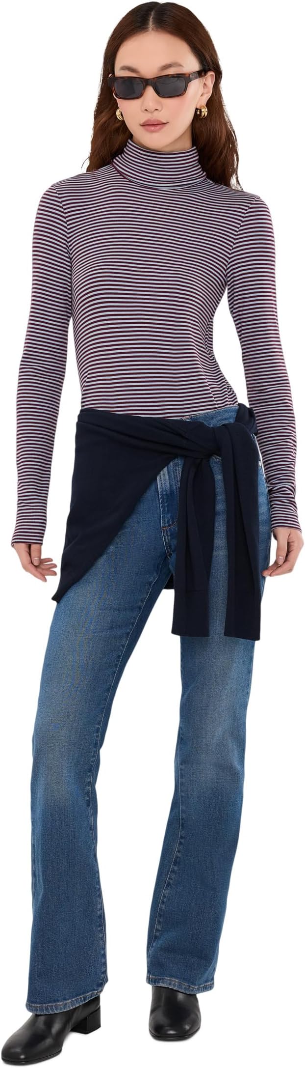 Женский топ Faherty Featherweight Freestyle Turtleneck, цвет: Синий — фото 5
