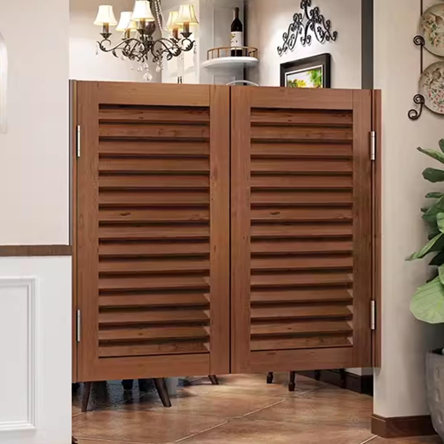 Porte a battente in legno massello resistente, stile saloon doppia porta bancone con meccanismo di chiusura automatica, per cucina, bagno, bar, portico, ingresso, interni ed esterni