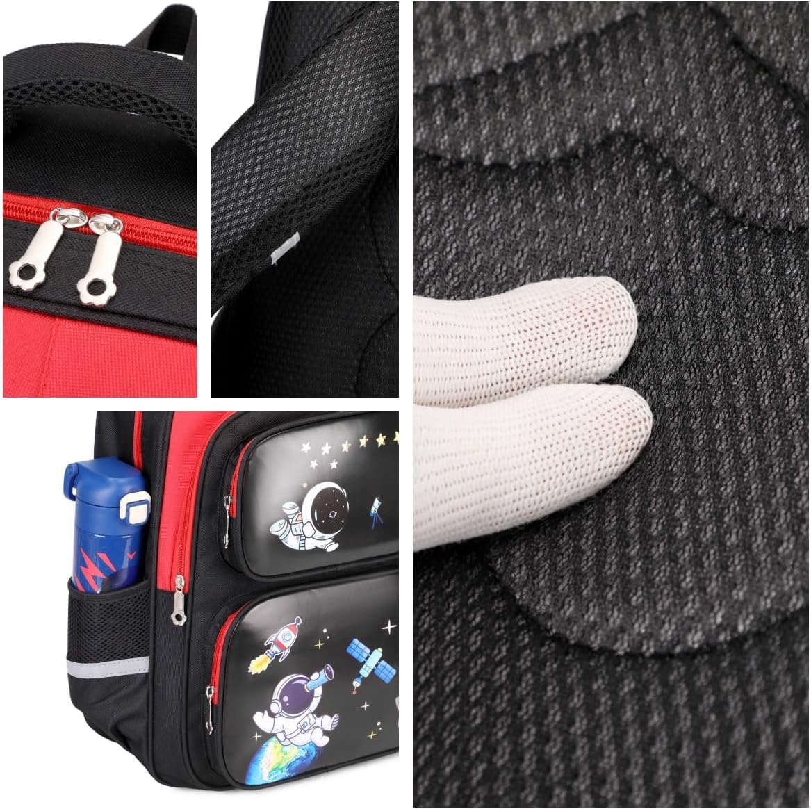 Cartoon Backpack for Boys, 17 Inch Kids Space Backpack for Children Teens Waterproof School Travel Backpacks