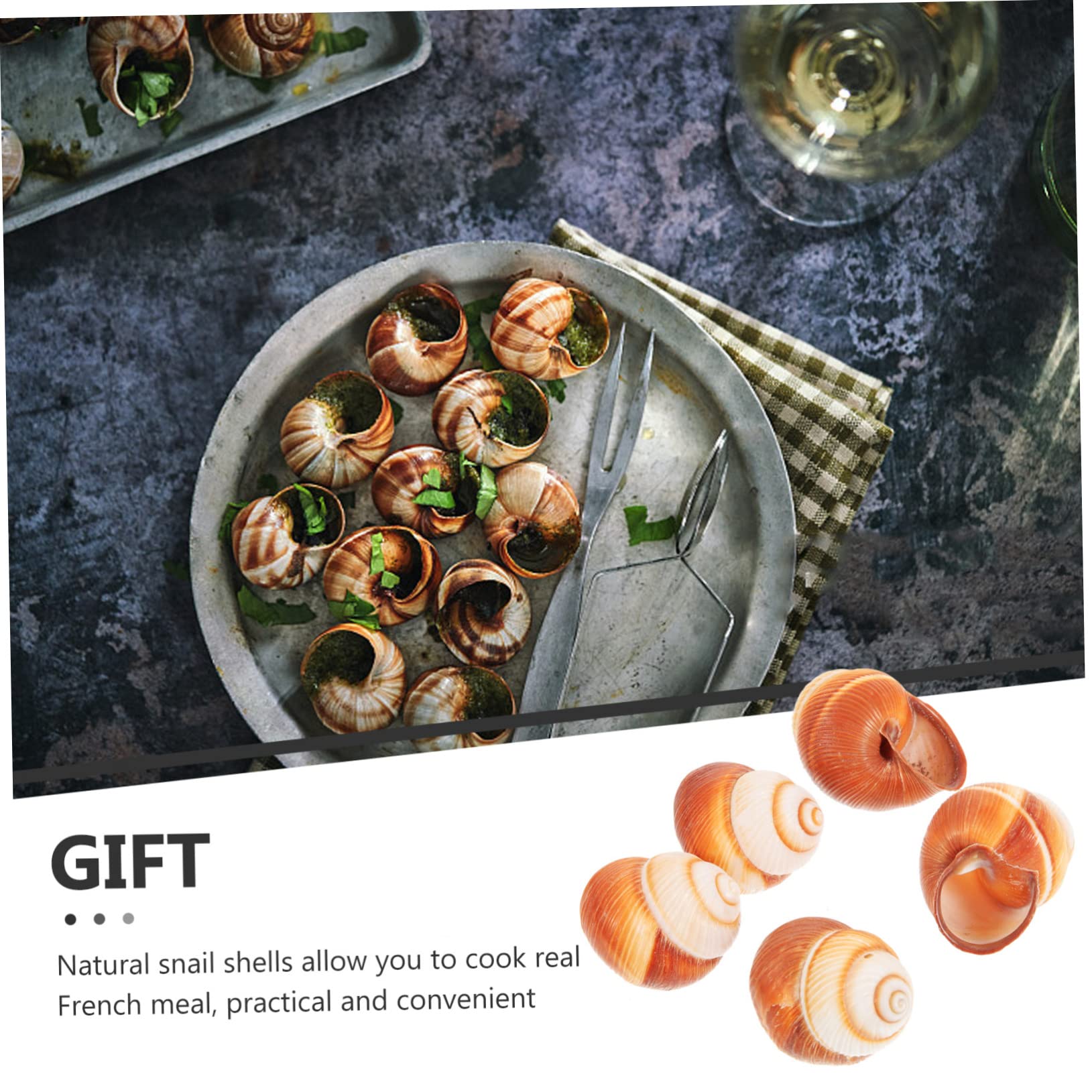 BESPORTBLE 15piezas Natural Escargot Shells para Cocinar Caracoles Al Horno Elegantes y Comestibles para Preparaciones Francesas Resistente y Práctico para Gastronomía