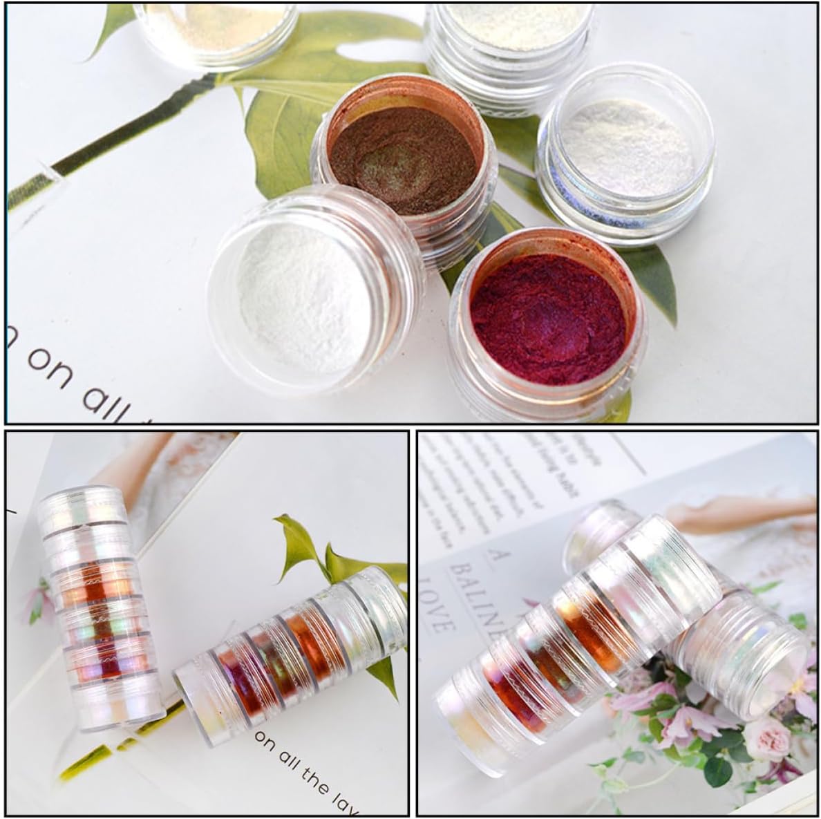 6pcs DIY Paint Supply Kit Mica Pearl Pigment Powder for Resin Tie Dye Bath Bombs