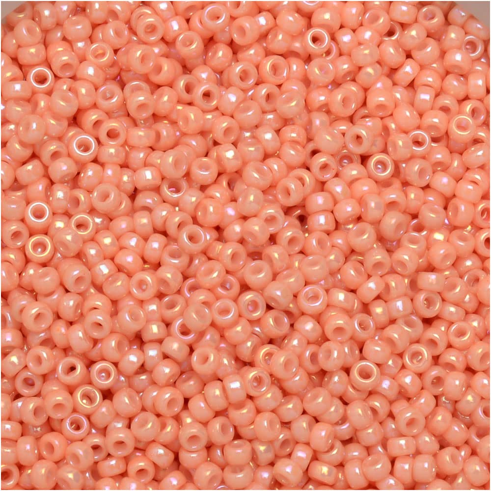 Miyuki Round Seed Bead Size 15/0 8.2g Opaque Peach Luster-image-39