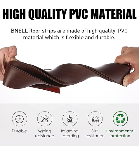 Miniatura 5 de Bnell Tira de transición de suelo, tira autoadhesiva de vinilo laminado para el suelo, tira divisora plana de 3 pulgadas para unir huecos del piso y