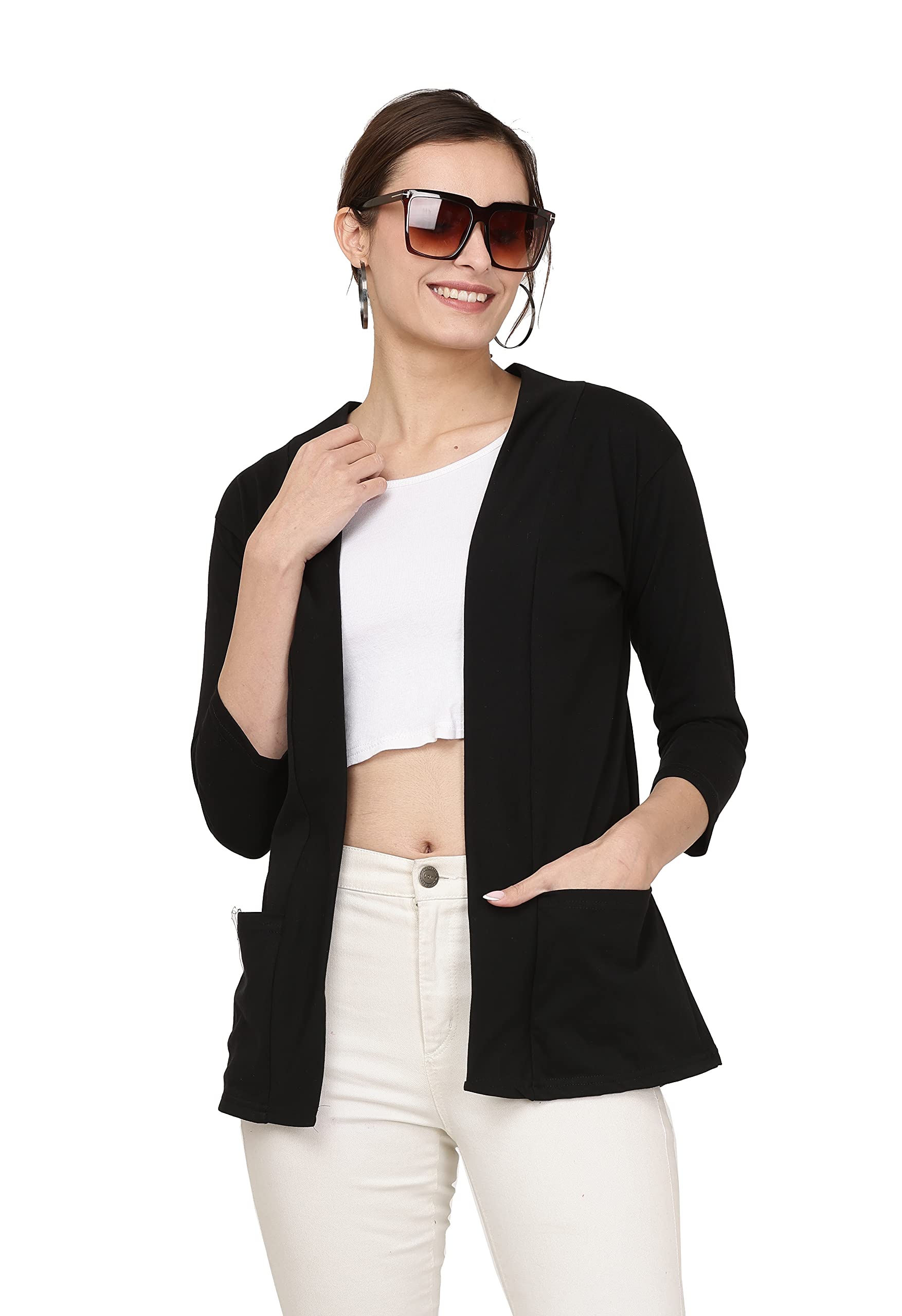 rravayki Women's/Girls Cotton Shawl Collar Shrug-picture-10