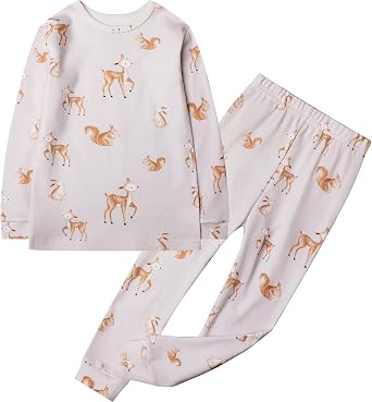 Owlivia 100% Organic Cotton Baby Long Sleeve Pajama Sets, Toddler Boy Girl 2-Piece Sleepwear