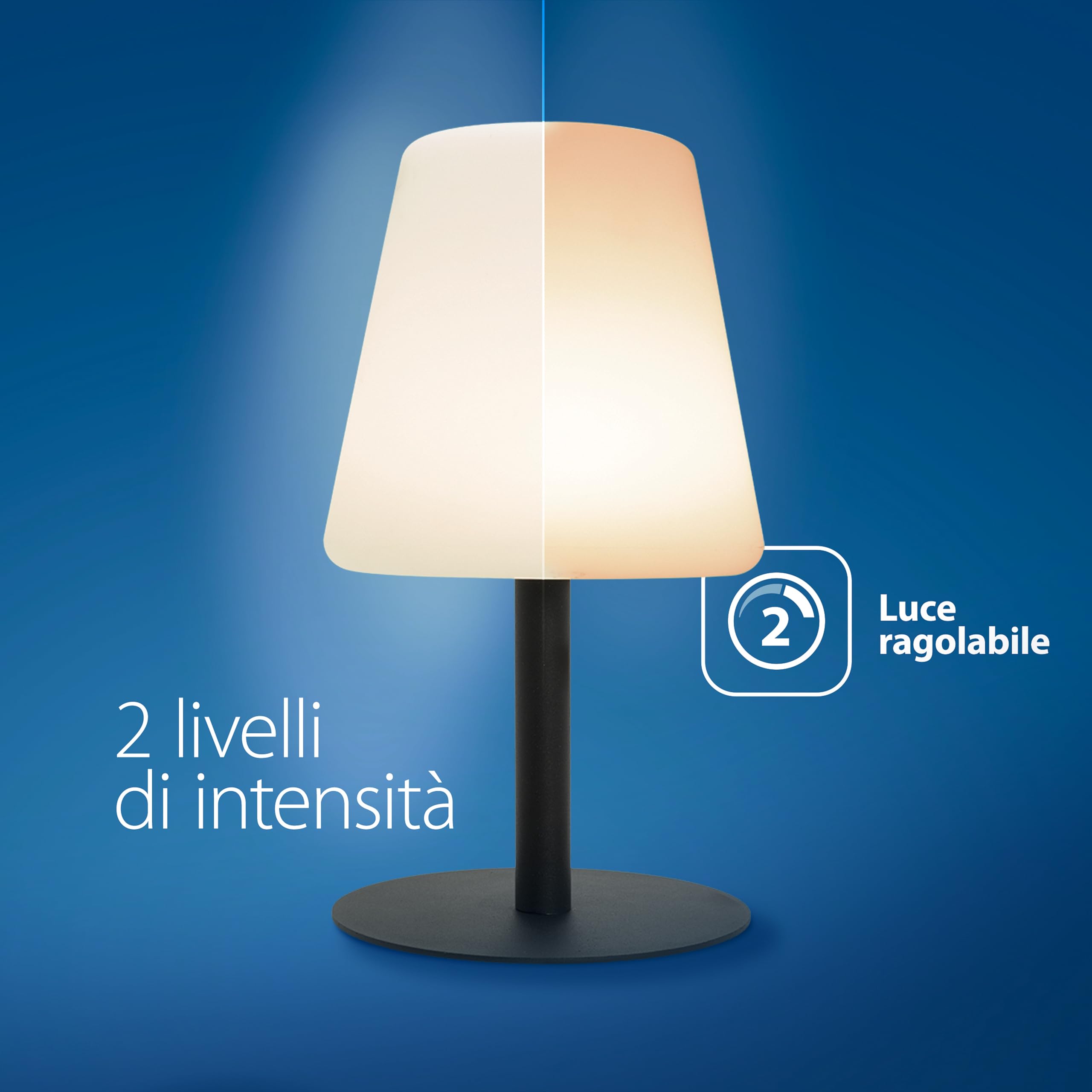 SECURIT - Lampada Da Tavolo LED Michelle - Per Caffè, Ristoranti, Bar, Hotel - Per Interni Ed Esterni - Senza Fili - Ricarica USB - Colore Bianco/Nero