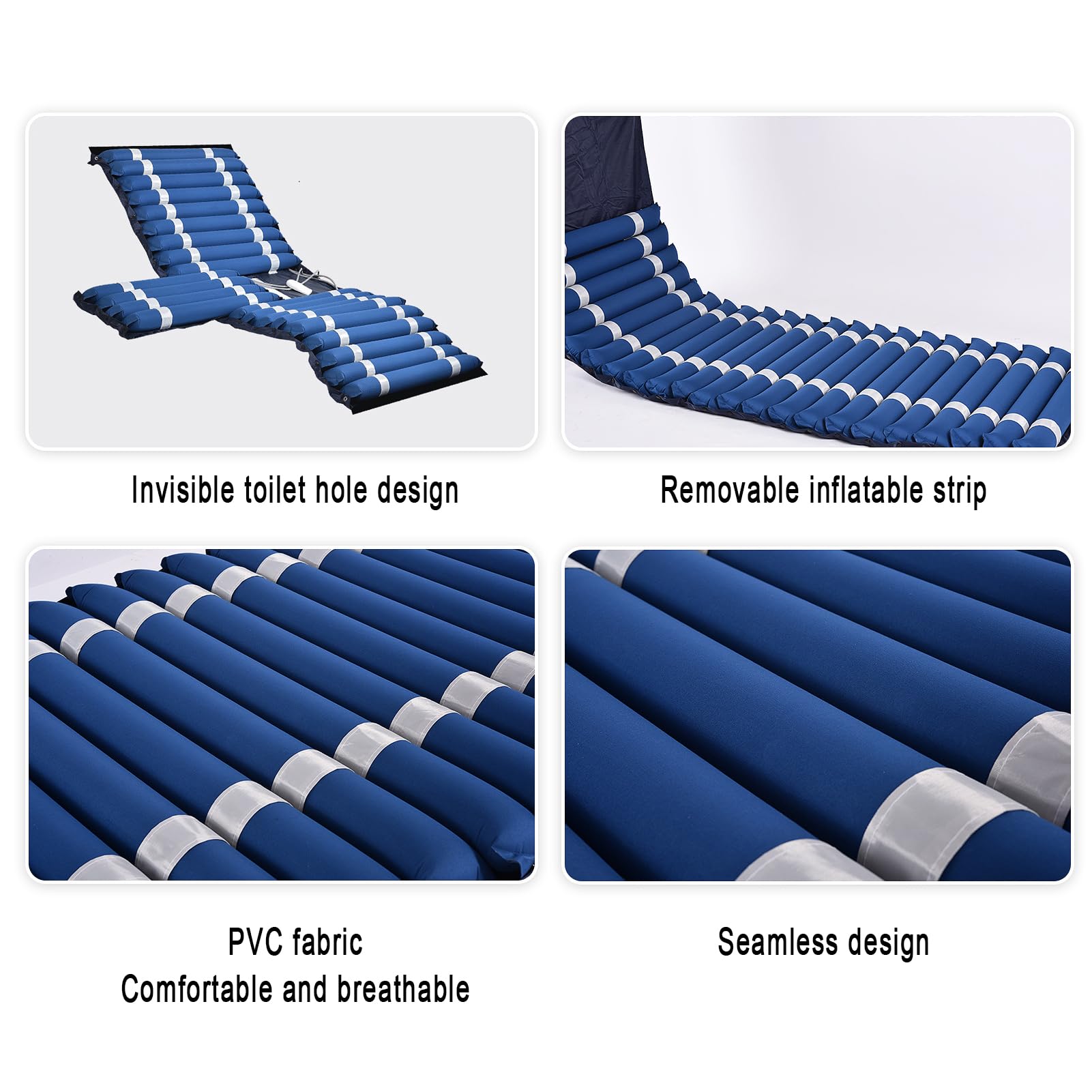 Materasso Antidecubito,Materasso Antidecubito ad Aria Alternata Con Compressore Silenzioso,Nylon,22 celle d'aria,Larghezza 90 cm,Materasso Antidecubito Gonfiabile con Compressore Regolabile (A)