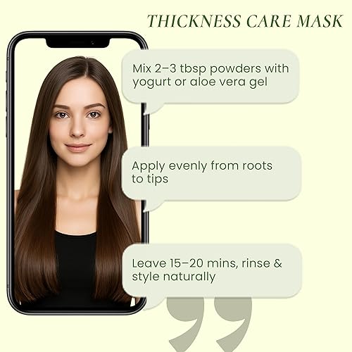 Miniatura 6 de Mi Nature - Combo de grosor de cabello  10.58 oz (3.53 oz x 3) con aplicador  Bhringraj, Shikakai y Amla  Cuidado del cabello a base de hierbas