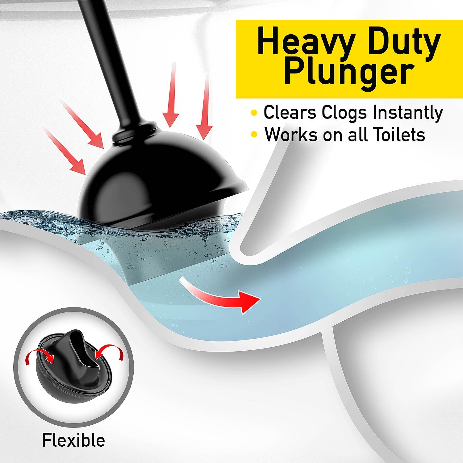 Sink Plunger, Easy To Use Mini Plunger With Short Handle, Power Small