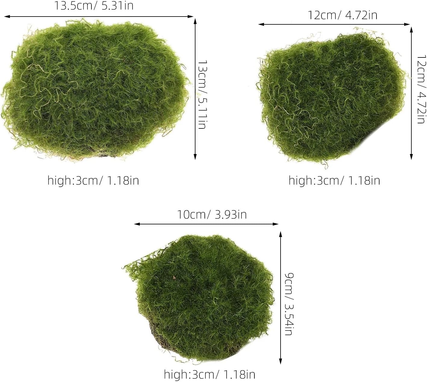 Artificial Moss Rocks Decorative 6 Pcs Lifelike Artificial Moss Rocks Lightweight DIY Micro Landscape Stones for Bonsai Garden Plant Wall Home Office Decor(9X8X3CM)