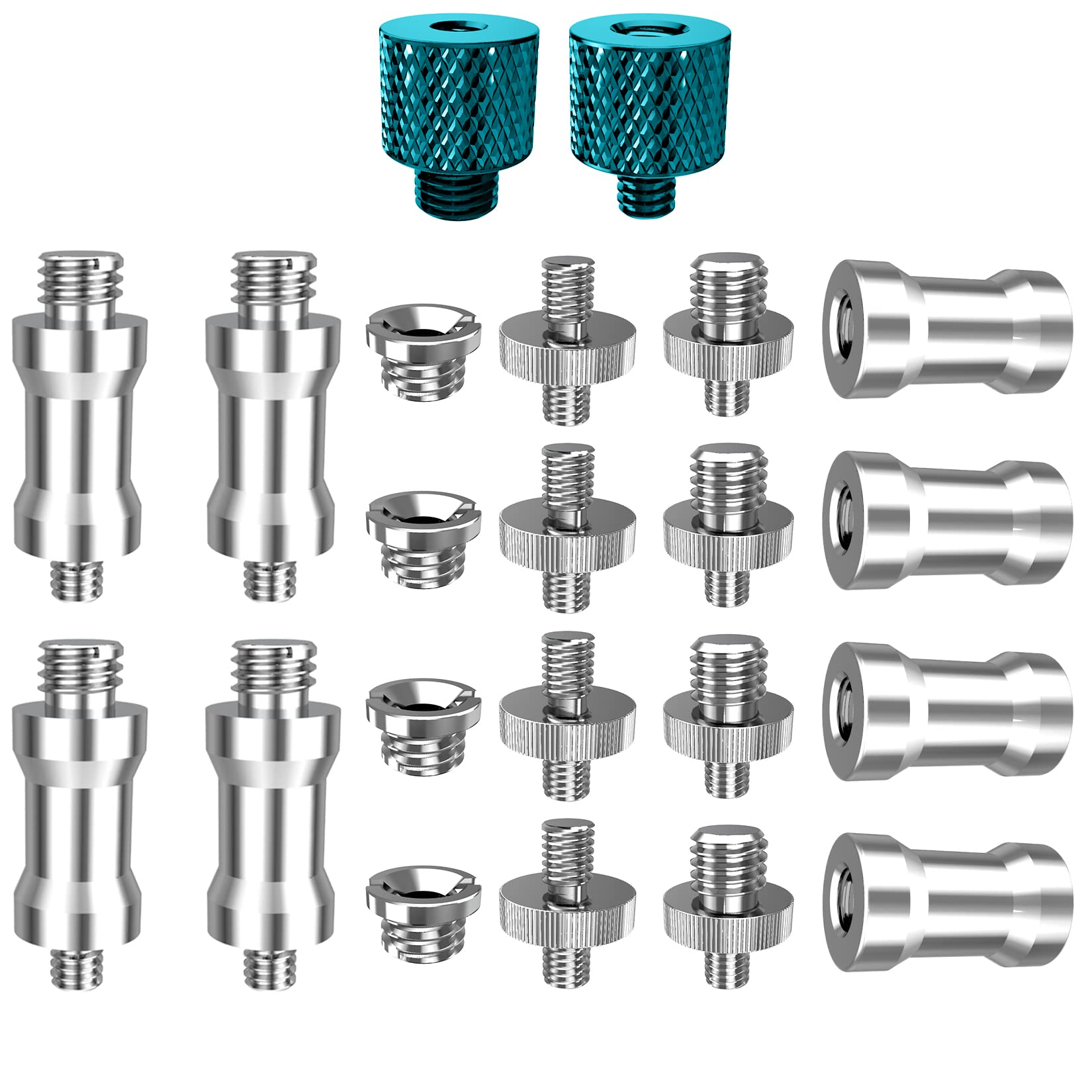 26 Pezzi Adattatore A Vite Da 1/4” A 3/8” Per Fotocamere E Treppiedi – Set Completo Di Connettori In Metallo
