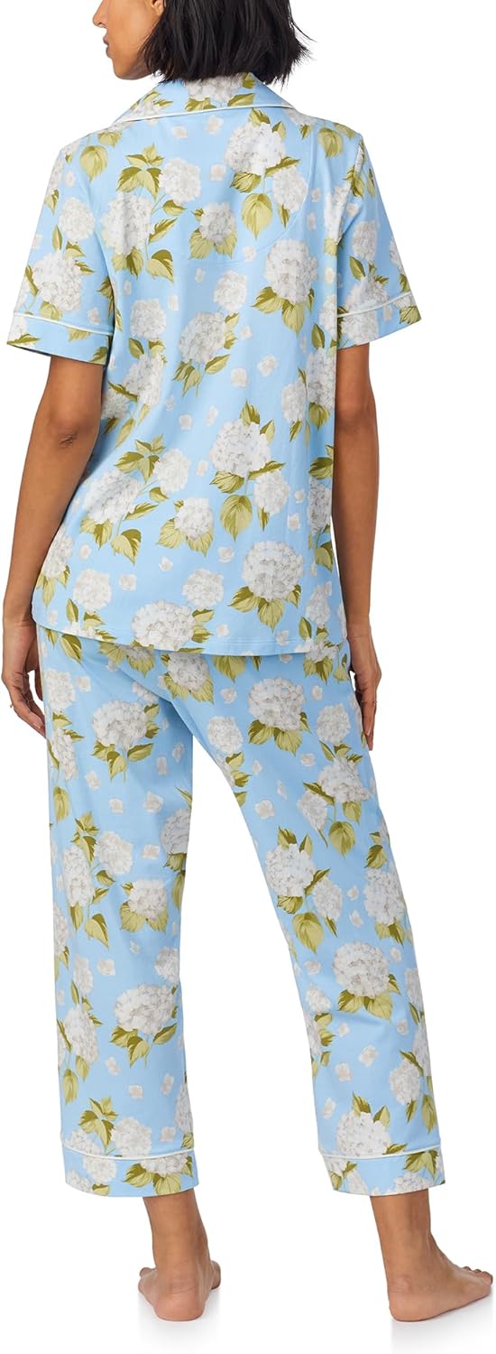 Bed Head PJs womens Organic Cotton Short Sleeve Cropped Pajama Set - Image 4