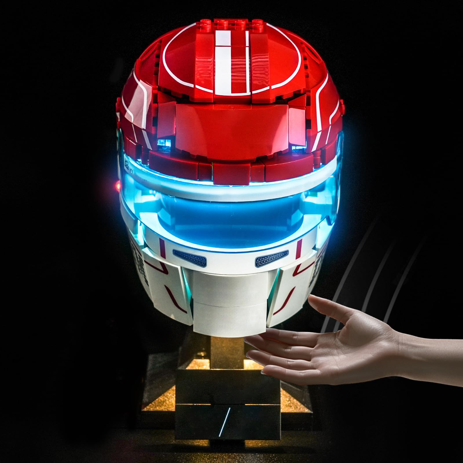 Remote Control Led Light Set Compatible with Lego 43014 Scuderia Ferrari HP Charles Leclerc Helmet (No Model), Decoration Lighting Set Compatible with Lego scuderia ferrari hp charles leclerc helmet
