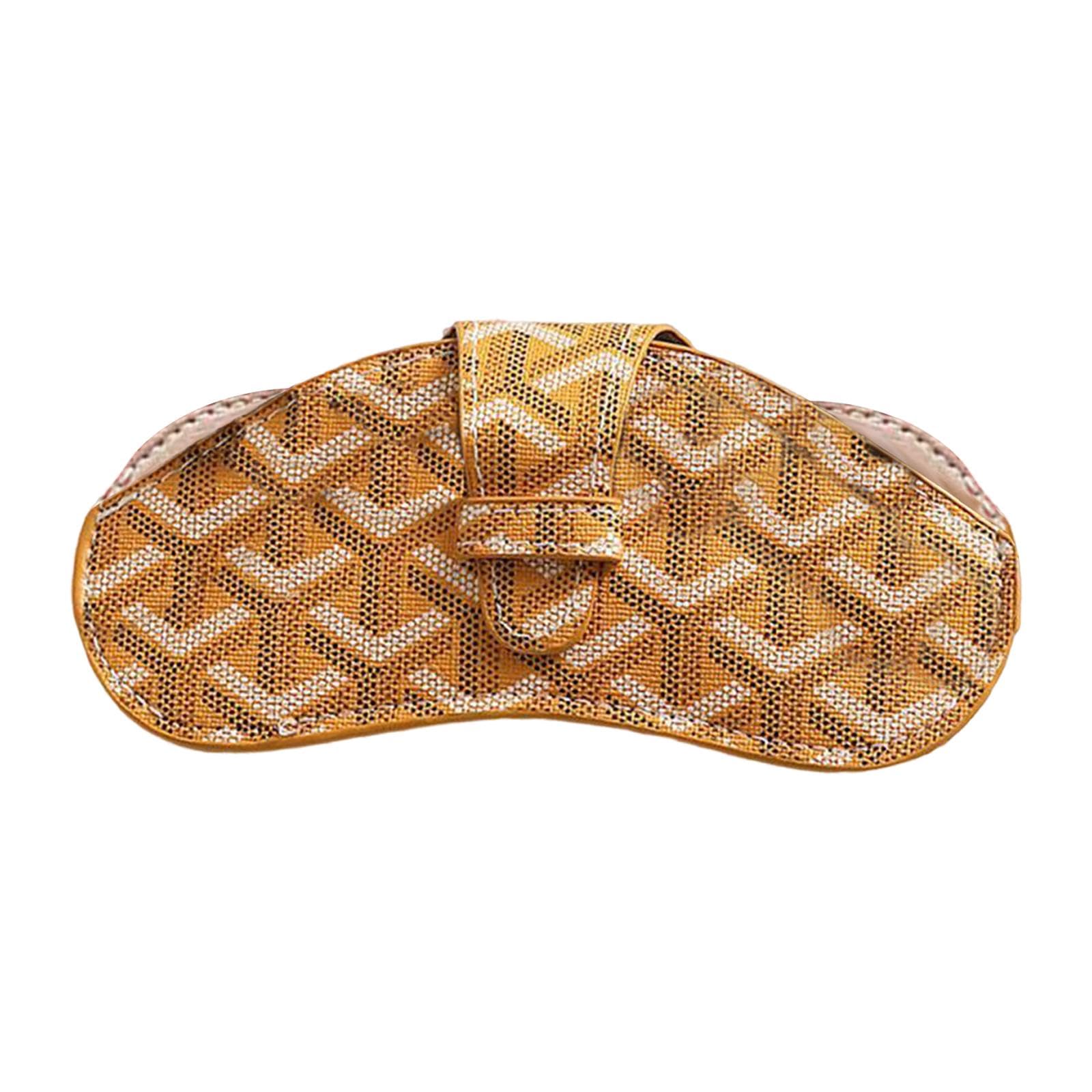 Sunglasses Bag PU Leather Eyeglasses Storage Box for Home Living Room Hiking Yellow|Health & Beauty | Vision Care | Eyeglass Cases-image-22