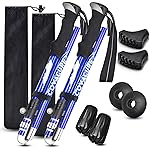 Covacure Trekking Poles Collapsible Hiking Poles - Aluminum Alloy 7075 Trekking Sticks with Quick Lock System, Telescopic, Collapsible, Ultralight for Hiking, Camping & Climbing (100-120cm)