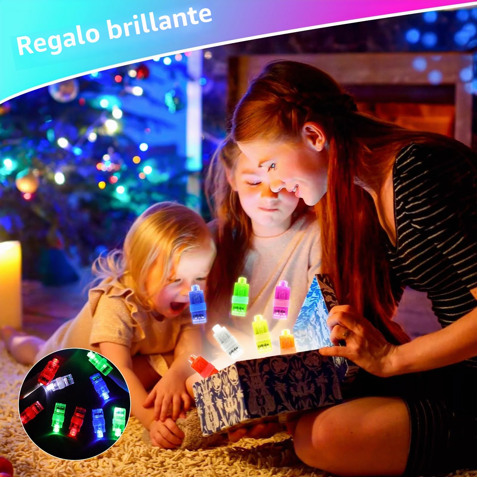 Juego De 40 Luces Led Para Dedos, Luz Led Multicolor, Anillo De Dedo, Linternas Led Para Colocar En Los Dedos, Linterna Para NiñOs, Para Fiestas, Bailes, Discotecas